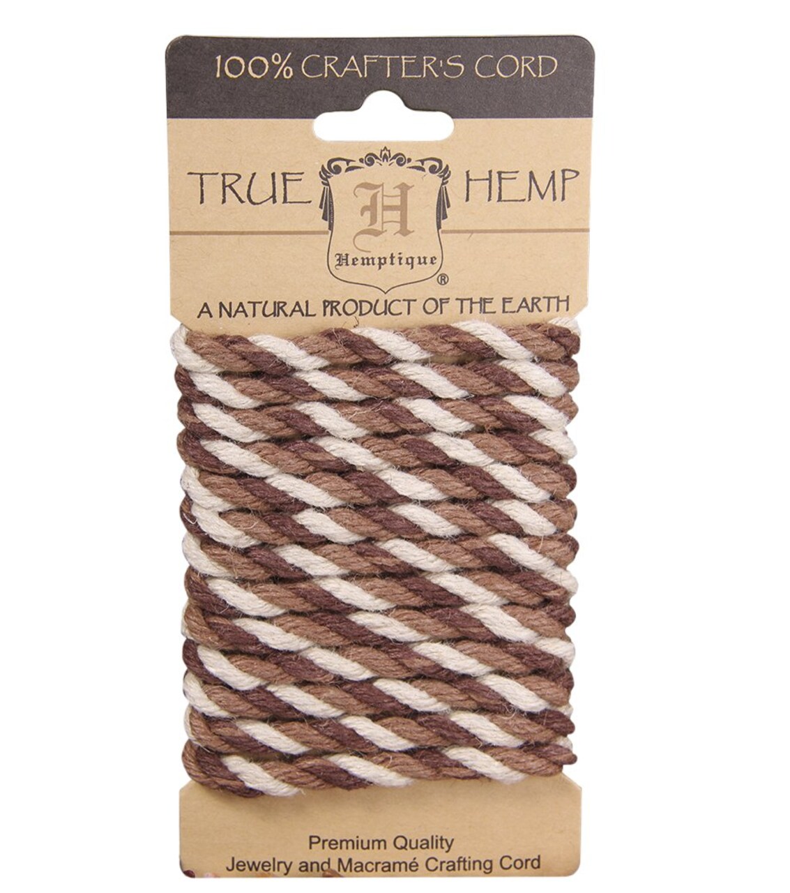 Hemptique 6mm Twisted Hemp Rope Cards Eco Friendly Sustainable Naturally Grown Jewelry Bracelet Making Paper Crafting Scrapbooking Bookbinding Mixed Media Crocheting Macrame Seasonal Holiday Gift Wrapping Outdoor Gardening